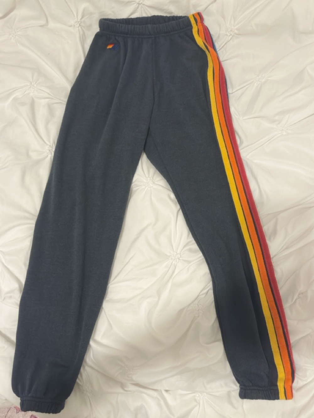 Aviator Nation 5 Stripes Sweatpants Joggers Charcoal Gray Small